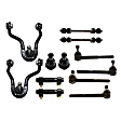 12-Piece Kit Front, Driver and Passenger Side Control Arm, 4WD, Heavy Duty Design, Welded Control Arm Includes (2) Ball Joint, Control Arm, Sway Bar Link, Tie Rod Adjusting Sleeve, and (4) Tie Rod End