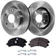 2-Wheel Set Front Brake Disc and Pad Kit, Plain Surface 5 Lugs 275 mm Ceramic Pro-Line Series, Includes (2) Disc and (1) Pad Set