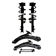 6-Piece Kit Front, Driver and Passenger Side, Lower Control Arm Kit, Includes (2) Control Arm, (2) Sway Bar Link and (2) Shock Absorber and Strut Assembly