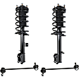 4-Piece Kit Front, Driver and Passenger Side Suspension Kit, Includes (2) Sway Bar Link and (2) Shock Absorber and Strut Assembly