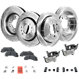 4-Wheel Set Front and Rear Brake Disc and Pad Kit, Plain Surface 6 Lugs Front-350.01 mm/Rear-341.88 mm Ceramic Pro-Line Series, Includes (4) Disc and (2) Pad Set