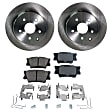 2-Wheel Set Rear Brake Disc and Pad Kit, Plain Surface 5 Lugs 280.92 mm Organic Pro-Line Series, Includes (1) Brake Pad Set and (2) Brake Disc
