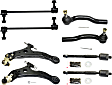 8-Piece Kit Front, Driver and Passenger Side, Lower Control Arm Kit, Includes (2) Control Arm, (2) Sway Bar Link and (4) Tie Rod End