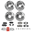 8-Piece Kit Front and Rear Brake Disc and Pad Kit, Plain Surface, 5 Lugs, Ceramic, Cast Iron, Pro-Line Series