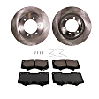 2-Wheel Set Front Brake Disc and Pad Kit, Plain Surface 6 Lugs 319.02 mm Ceramic Pro-Line Series, Includes (1) Brake Pad Set and (2) Brake Disc
