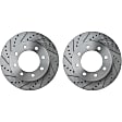 2-Wheel Set Front Wheel Hub, 8 Lugs, With Bearing, With Sensor, 4WD, Includes (1) Brake Pad Set, (2) Wheel Hub and (2) Brake Disc