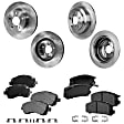 4-Wheel Set Front and Rear Brake Disc and Pad Kit, Plain Surface 5 Lugs Front-260.1 mm/Rear-265.43 mm Front-Ceramic/Rear-Semi-Metallic Pro-Line Series, Includes (4) Brake Disc and (2) Brake Pad Set