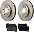 2-Wheel Set Front Brake Disc and Pad Kit, Plain Surface 5 Lugs 295.91 mm Ceramic Pro-Line Series, Includes (1) Brake Pad Set and (2) Brake Disc
