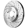 4-Wheel Set Front and Rear Brake Disc and Pad Kit, Cross-drilled and Slotted, 5 Lugs, Ceramic, Pro-Line Series