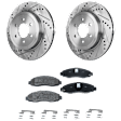 2-Wheel Set Front Brake Disc and Pad Kit, Cross-drilled and Slotted 308 mm Semi-metallic Pro-Line Series, Includes (2) Disc and (1) Pad Set