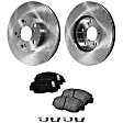 2-Wheel Set Front Brake Disc and Pad Kit, Plain Surface 5 Lugs 281.94 mm Ceramic Pro-Line Series, Includes (1) Brake Pad Set and (2) Brake Disc