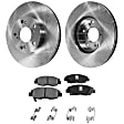 2-Wheel Set Front Brake Disc and Pad Kit, Plain Surface 5 Lugs 281.94 mm Ceramic Pro-Line Series, Includes (1) Brake Pad Set and (2) Brake Disc