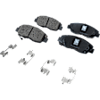 2-Wheel Set Front Brake Disc and Pad Kit, Plain Surface 5 Lugs 281.94 mm Ceramic Pro-Line Series, Includes (1) Brake Pad Set and (2) Brake Disc
