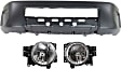 2007-2014 Toyota FJ Cruiser - 3-Piece Kit, Front Textured Bumper Cover, Includes (1) Bumper Cover and (2) Headlight
