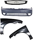 4-Piece Kit, Front Primed Bumper Cover, For Models Without Appearance Package, Includes (1) Bumper Cover, (2) Fender, and (1) Grille