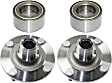 2-Wheel Set Front Wheel Hub, 4 Lugs, With Bearing, FWD, Includes (2) Wheel Bearing and (2) Wheel Hub