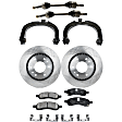 7-Piece Kit Front, Driver and Passenger Side Axle Assembly - New 7-Piece Kit, 4.2L, 6Cyl, Includes (2) Brake Disc, (1) Brake Pad Set, (2) Control Arm and (2) Axle Assembly