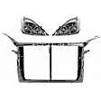 3-Piece Kit Radiator Support Assembly, 3.3L, 6Cyl Includes (2) Headlight and (1) Radiator Support