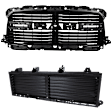2-Piece Kit Grille Textured Black Shell and Insert CAPA Certified Includes (1) Active Grille Shutter and (1) Grille Assembly