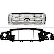 1999-2004 Ford F-550 Super Duty - 2-Piece Kit Grille Chrome Includes (1) Grille Assembly and (1) Header Panel