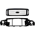 2-Piece Kit Grille Painted Black Shell with Painted Gray Insert Includes (1) Grille Assembly and (1) Header Panel