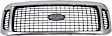 2-Piece Kit Grille Chrome Shell with Gray Insert Includes (1) Grille Assembly and (1) Header Panel