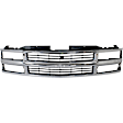 2-Piece Kit Grille Chrome Shell with Painted Black Insert Includes (1) Grille Assembly and (1) Radiator Support
