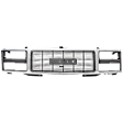 2-Piece Kit Standard Cab Pickup Grille Chrome Shell with Black Insert Includes (1) Grille Assembly and (1) Radiator Support