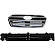 2-Piece Kit Grille Painted Silver Shell with Gray Insert Includes (1) Active Grille Shutter and (1) Grille Assembly