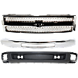 2009-2013 Chevrolet Silverado 1500 - 3-Piece Kit Grille Chrome, Includes (1) Bumper, (1) Grille Assembly and (1) Valance