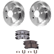 2-Wheel Set Rear Brake Disc and Pad Kit, Plain Surface 5 Lugs 277.88 mm Ceramic Pro-Line Series, Includes (2) Disc and (1) Pad Set