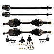 8-Piece Kit Front, Driver and Passenger Side Suspension Kit, Includes (2) Ball Joint, (4) Tie Rod End and (2) Axle Assembly