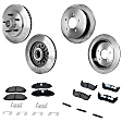 4-Wheel Set Front and Rear Brake Disc and Pad Kit, Plain Surface 5 Lugs Front-308.2 mm/Rear-334.01 mm Semi-metallic RWD Pro-Line Series, Includes (4) Disc and (2) Pad Set