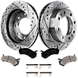 2005 GMC Savana 2500 - 2-Wheel Set Front Brake Disc and Pad Kit, Cross-drilled and Slotted, 324.87 mm, 8 Lug, GVW 7,300 lbs., 5.3L 8Cyl, Pro-Line Series Includes (2) Disc and (1) Pad Set