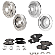 4-Wheel Set Front and Rear Brake Disc and Pad Kit, Cross-drilled and Slotted, 6 Lugs, Ceramic, Includes (4) Disc and (2) Pad Set