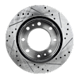 2013 Chevrolet Express 2500 - 4-Wheel Set Front and Rear Brake Disc and Pad Kit, Cross-drilled and Slotted, 8 Lugs, Front-324.87 mm/Rear-329.95 mm, Ceramic, 6.0L 8Cyl,  Includes (4) Disc and (2) Pad Set