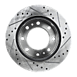 2017 GMC Savana 2500 - 8-Piece Kit Front and Rear Brake Disc and Pad Kit, Cross-drilled and Slotted, 8 Lugs, Ceramic, 2.8L 4Cyl,  Includes (4) Brake Disc and (2) Brake Pad Set