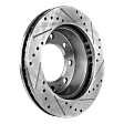 2017 GMC Savana 2500 - 8-Piece Kit Front and Rear Brake Disc and Pad Kit, Cross-drilled and Slotted, 8 Lugs, Ceramic, 2.8L 4Cyl,  Includes (4) Brake Disc and (2) Brake Pad Set