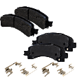 2017 GMC Savana 2500 - 8-Piece Kit Front and Rear Brake Disc and Pad Kit, Cross-drilled and Slotted, 8 Lugs, Ceramic, 2.8L 4Cyl,  Includes (4) Brake Disc and (2) Brake Pad Set