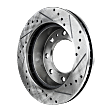 2017 GMC Savana 2500 - 8-Piece Kit Front and Rear Brake Disc and Pad Kit, Cross-drilled and Slotted, 8 Lugs, Ceramic, 2.8L 4Cyl,  Includes (4) Brake Disc and (2) Brake Pad Set