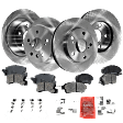 4-Wheel Set Front and Rear Brake Disc and Pad Kit, Plain Surface 5 Lugs Front-255.02 mm/Rear-268.99 mm Ceramic, Includes (4) Disc and (2) Pad Set