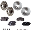 2016 Cadillac Escalade - 4-Wheel Set Front and Rear Brake Disc and Pad Kit, Plain Surface, 6 Lugs, Front-329.95 mm/Rear-344.93 mm, Ceramic, Except 6 Piston BBK, 6.2L 8Cyl, Includes (4) Disc, (1) Brake Fluid, and (2) Pad Set