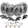 2012 Chevrolet Express 3500 - 4-Wheel Set Front and Rear Brake Disc and Pad Kit, Plain Surface, 8 Lugs, Front-324.61 mm/Rear-329.95 mm, Ceramic, DIESEL, Extended Passenger Van, Single Rear Wheel, 6.6L 8Cyl,  Includes (4) Disc and (2) Pad Set