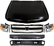 6-Piece Kit, Grille Chrome, Includes (1) Bumper, (1) Grille, (2) Headlight, (1) Hood, and (1) Valance