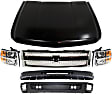 2010 Chevrolet Silverado 1500 - 6-Piece Kit Grille, Chrome, Crew Cab Pickup,  Includes (1) Bumper, (1) Grille, (2) Headlight, (1) Hood, and (1) Valance