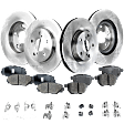 2016 Scion iM - 4-Wheel Set Front and Rear Brake Disc and Pad Kit, Plain Surface, 5 Lugs, Front-295.91 mm/Rear-278.89 mm, Ceramic, 1.8L 4Cyl, Includes (4) Disc and (2) Pad Set
