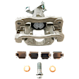 2-Wheel Set Rear Brake Kit With Calipers, Cross-drilled and Slotted 5 Lugs 327.91 mm Ceramic, Includes (2) Caliper, (2) Disc, and (1) Pad Set