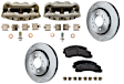 2-Wheel Set Front Brake Kit With Calipers, Plain Surface 6 Lugs 350.01 mm Semi-metallic, Includes (2) Brake Caliper, (2) Brake Disc and (1) Brake Pad Set