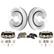 2-Wheel Set Front Brake Kit With Calipers, Plain Surface 350.01 mm Ceramic, Includes (2) Brake Caliper, (2) Brake Disc and (1) Brake Pad Set