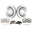 2-Wheel Set Front Brake Kit With Calipers, Plain Surface 350.01 mm Ceramic, Includes (2) Brake Caliper, (2) Brake Disc and (1) Brake Pad Set
